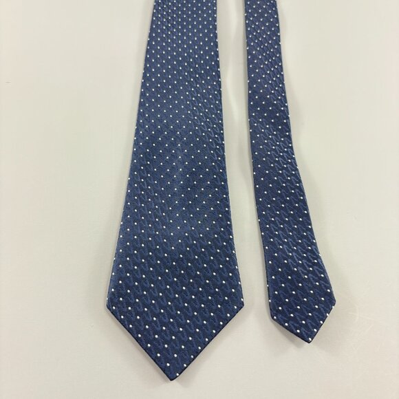 SunFills Navy Blue / Gray Polka Dots Men's Tie 3" x 61" - Picture 2 of 3